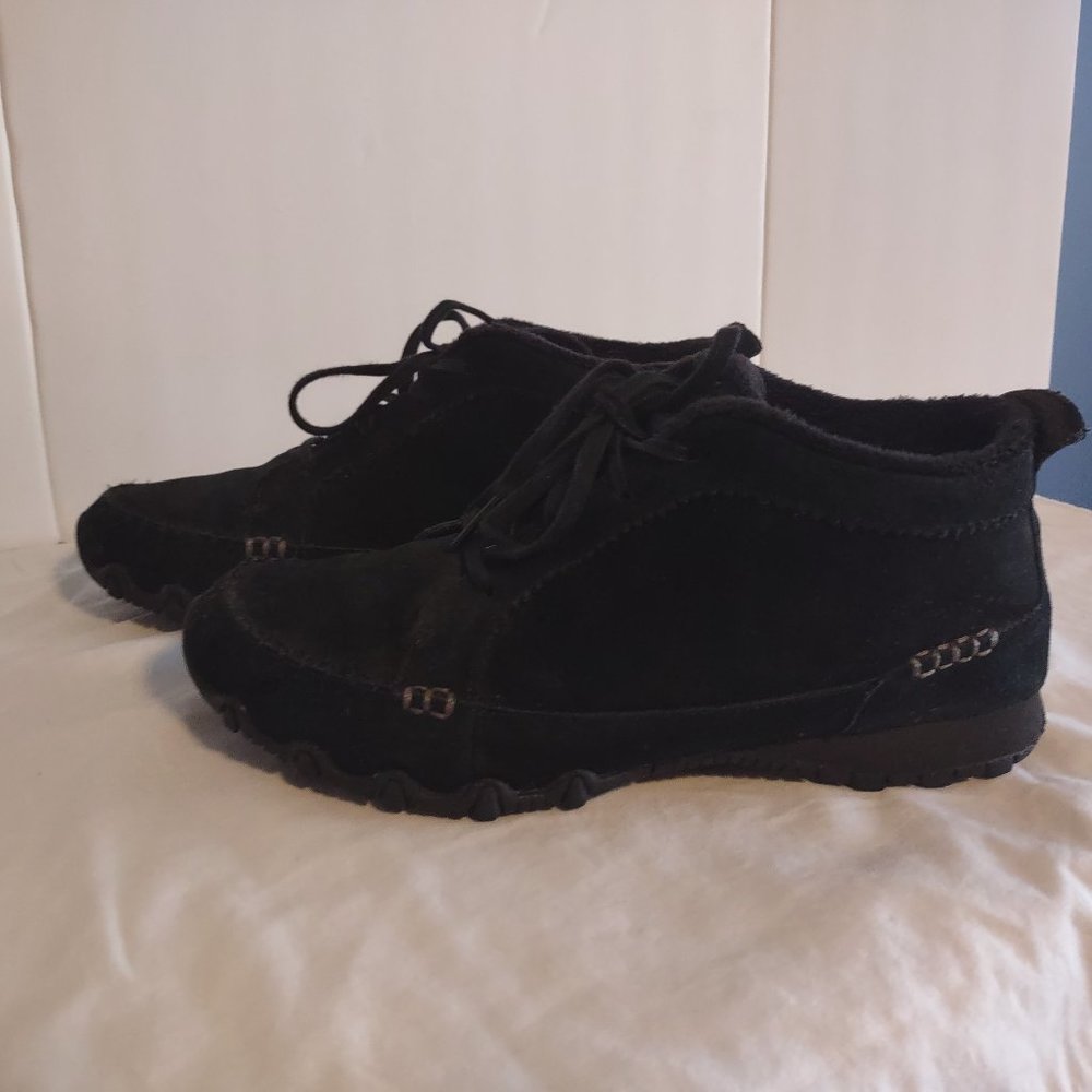 SKECHERS WOMEN'S BIKERS LINEAGE ANKLE BOOTIE BLACK 8.5